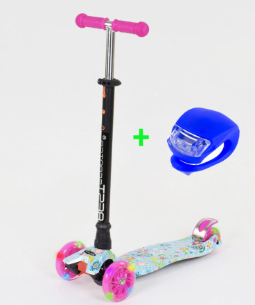 Самокат Scooter Maxi S779 Квіточки блакитні &quot;779-1331&quot;