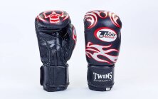 Перчатки боксерские кожаные Twins MA-5436-BK (10-12oz)