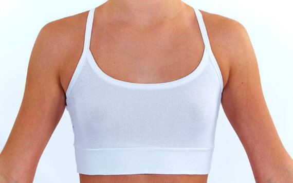 Майка-топ спортивная Х-б на бретелях белая UR DR-774-W детская