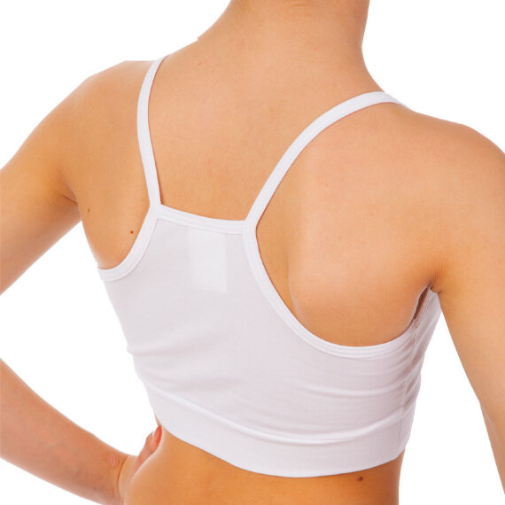 Майка-топ спортивная Х-б на бретелях белая UR DR-774-W детская