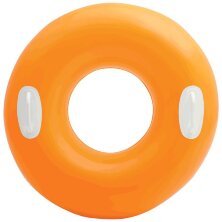 Надувной круг-тюбинг с ручками Intex 59258-2 Neon оранжевый
