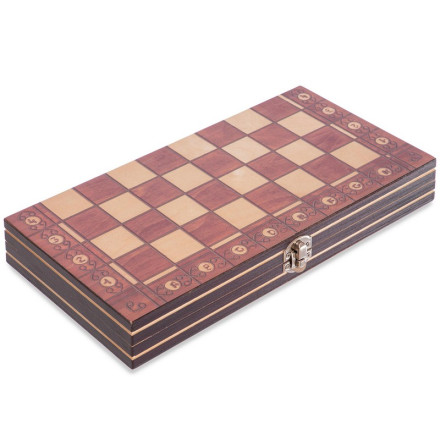 Шахи, шашки, нарди 3 в 1 дерев&#39;яні з магнітом W7702H