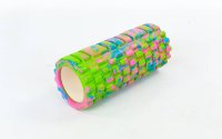 Роллер масажний (Grid Roller) для йоги, мультиколор FI-4940-3 синій-салатовий