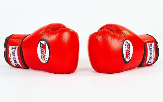 Перчатки боксерские кожаные Twins VL-6631-R (10-14oz)