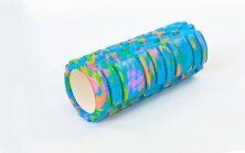 Роллер массажный (Grid Roller) для йоги, мультиколор FI-4940-4 синий-фиолетовый