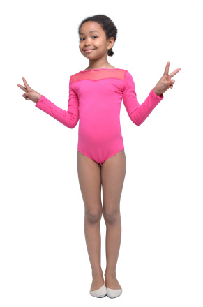 Купальник для гимнастики и танцев Little Dancer DR-2093-M малиновый