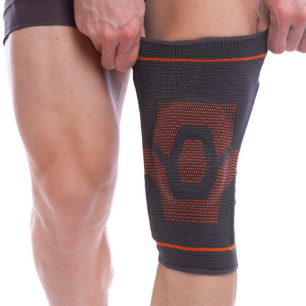 Наколінник еластичний бандаж SIBOTE ST-951 1шт сірий-оранжевий