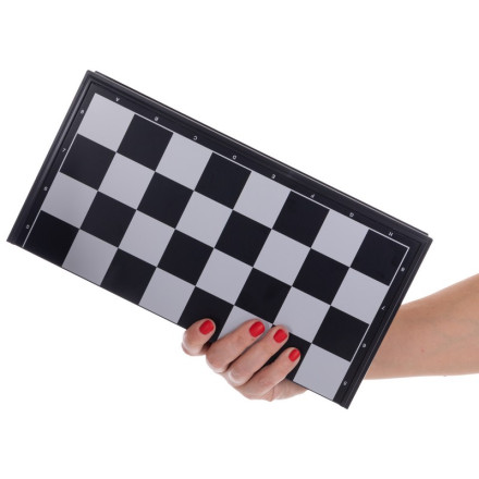 Шахи, шашки, нарди 3 в 1 дорожні пластикові магнітні IG-48812 