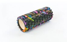 Роллер массажный (Grid Roller) для йоги, мультиколор FI-4940-6 черный-оранжевый