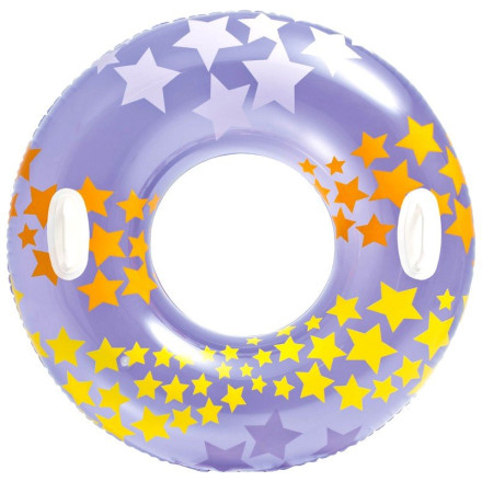 Надувной круг-тюбинг с ручками Intex 59256-2 Stars Purple 