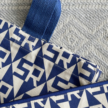 Cotton Shopping Bag Eco Shopper with makeup bag SRBG-35 JAZZ BLUE