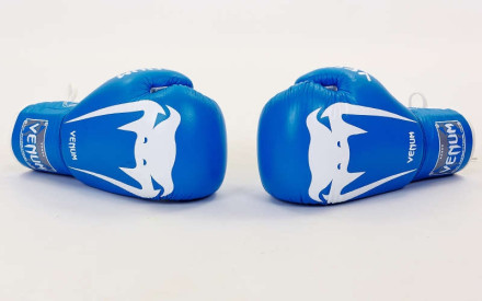 Рукавички боксерські шкіряні на шнурку Venum VL-5786-B (10-14oz)