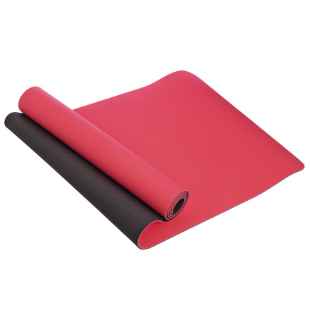 Коврик для фитнеса и йоги Yoga Mat 2x-слойный ZEL FI-3046 красный-черный