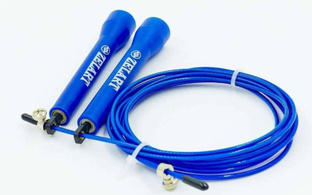 Скакалка швидкісна Кросфіт з підшипником та сталевим тросом FI-1008A синій