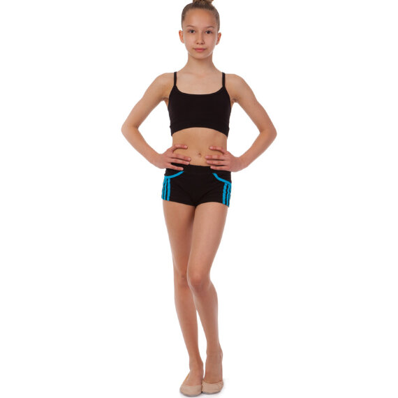 Майка-топ спортивная Х-б на бретелях черная UR DR-774-BK детская