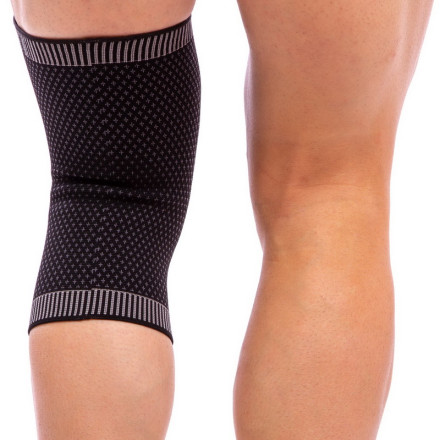 Наколінник бандаж еластичний SP-Sport ST-2609 1шт чорний-сірий