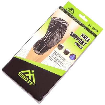 Наколінник бандаж еластичний SP-Sport ST-2609 1шт чорний-сірий