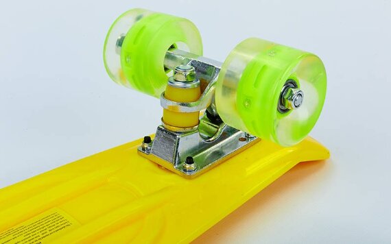 Скейт Penny Board SK-5672-1 желтый со светящимися колесами
