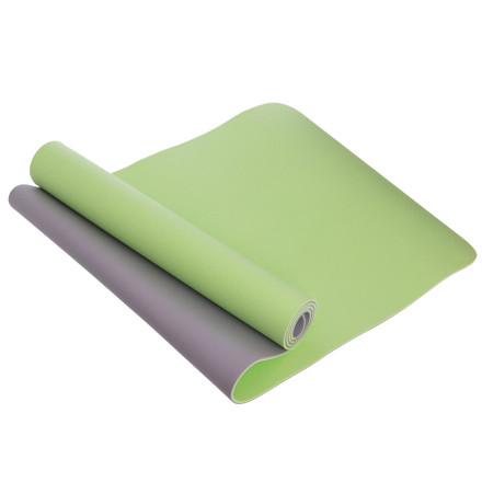 Коврик для фитнеса и йоги Yoga Mat 2x-слойный ZEL FI-3046 салатовый-темно-серый