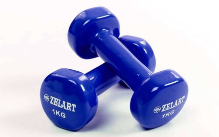 Гантелі для фітнесу з вініловим покриттям Beauty (2x1кг) TA-5225-1