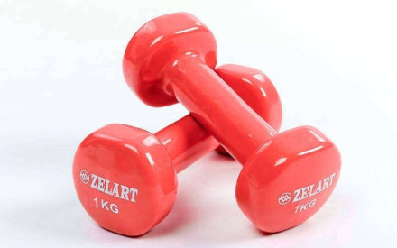 Гантелі для фітнесу з вініловим покриттям Beauty (2x1кг) TA-5225-1