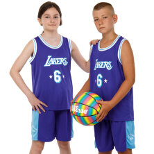 Форма баскетбольная подростковая NB-Sport NBA LAKERS JAMES BA-9970