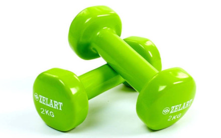 Гантелі для фітнесу з вініловим покриттям Zelart Beauty (2x2кг) TA-5225-2