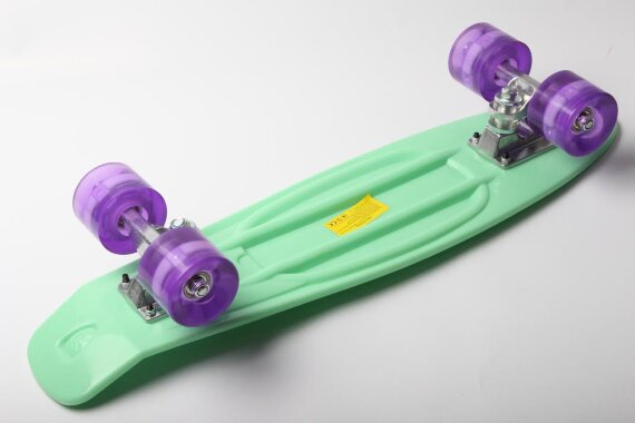 Скейт Penny Board SK-5672-12 мятный со светящимися колесами
