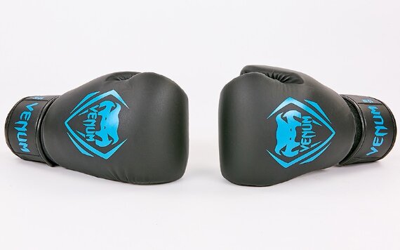 Перчатки боксерские Venum BO-8351-BKB черный-синий