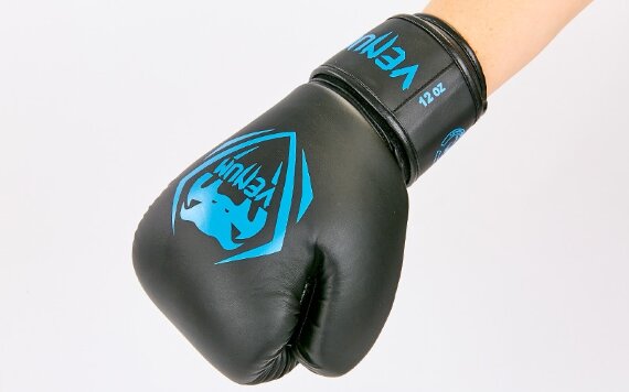 Перчатки боксерские Venum BO-8351-BKB черный-синий