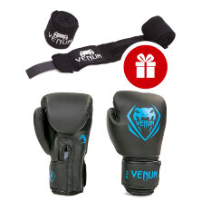 Перчатки боксерские Venum BO-8351-BKB черный-синий