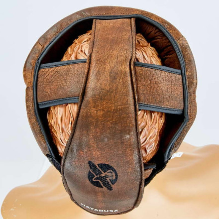 Шолом боксерський з повним захистом шкіряний HAYABUSA KANPEKI VL-5781 коричневий