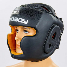 Шлем боксерский с полной защитой кожаный BAD BOY VL-6621-BK черный