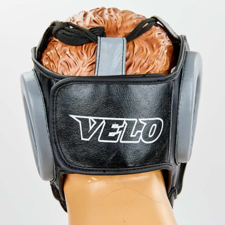 Шолом боксерський з бампером шкіряний VENUM BO-6636-BK чорний