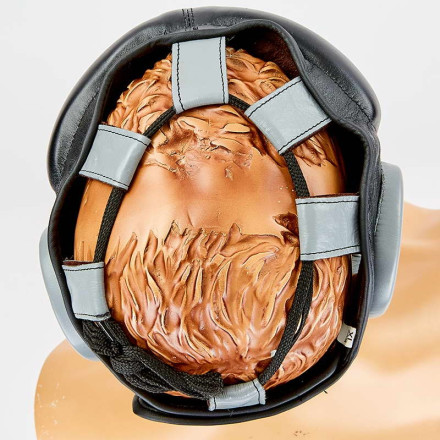 Шолом боксерський з бампером шкіряний VENUM BO-6636-BK чорний