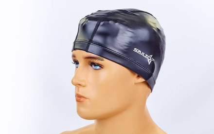 Шапочка для плавання з водонепроникної тканини PU SAILTO PL-5570 різні кольори 