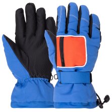 Перчатки горнолыжные теплые женские LUCKYLOONG B-3312 синий-оранжевый