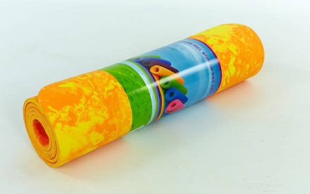 Килимок для фітнесу та йоги Yoga Mat 1x-шаровий FI-4936 помаранчевий