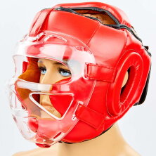 Шлем для единоборств с прозрачной маской VENUM VL-8348-R красный