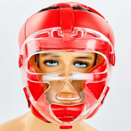 Шолом для єдиноборств із прозорою маскою VENUM VL-8348-R червоний