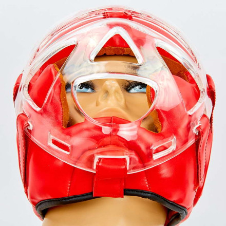 Шолом для єдиноборств із прозорою маскою VENUM VL-8348-R червоний