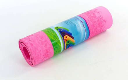 Килимок для фітнесу та йоги Yoga Mat 1x-шаровий FI-4936 рожевий
