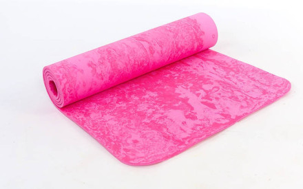 Коврик для фитнеса и йоги Yoga Mat 1x-слойный FI-4936 розовый