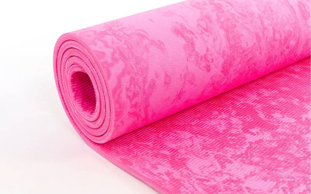 Килимок для фітнесу та йоги Yoga Mat 1x-шаровий FI-4936 рожевий