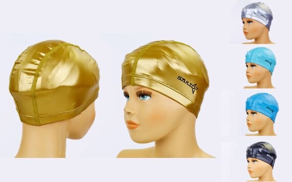 Шапочка для плавания из водонепроницаемой PU ткани детская SAILTO PL-5571 