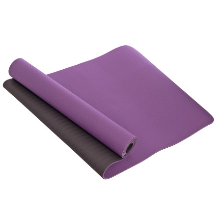 Коврик для фитнеса и йоги Yoga Mat 2x-слойный ZEL FI-3046 фиолетовый-черный