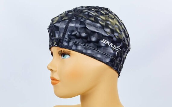 Шапочка для плавания из водонепроницаемой PU ткани детская SAILTO PL-5573