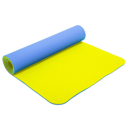 Коврик для фитнеса и йоги Yoga Mat 2x-слойный ZEL FI-3046 синий-желтый