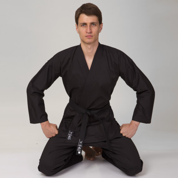 Кімоно для карате MATSA MA-0017 130-200см чорний