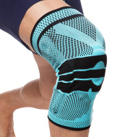 Наколінник бандаж із силіконовим кільцем MUTE 9065 1шт бірюзовий-чорний